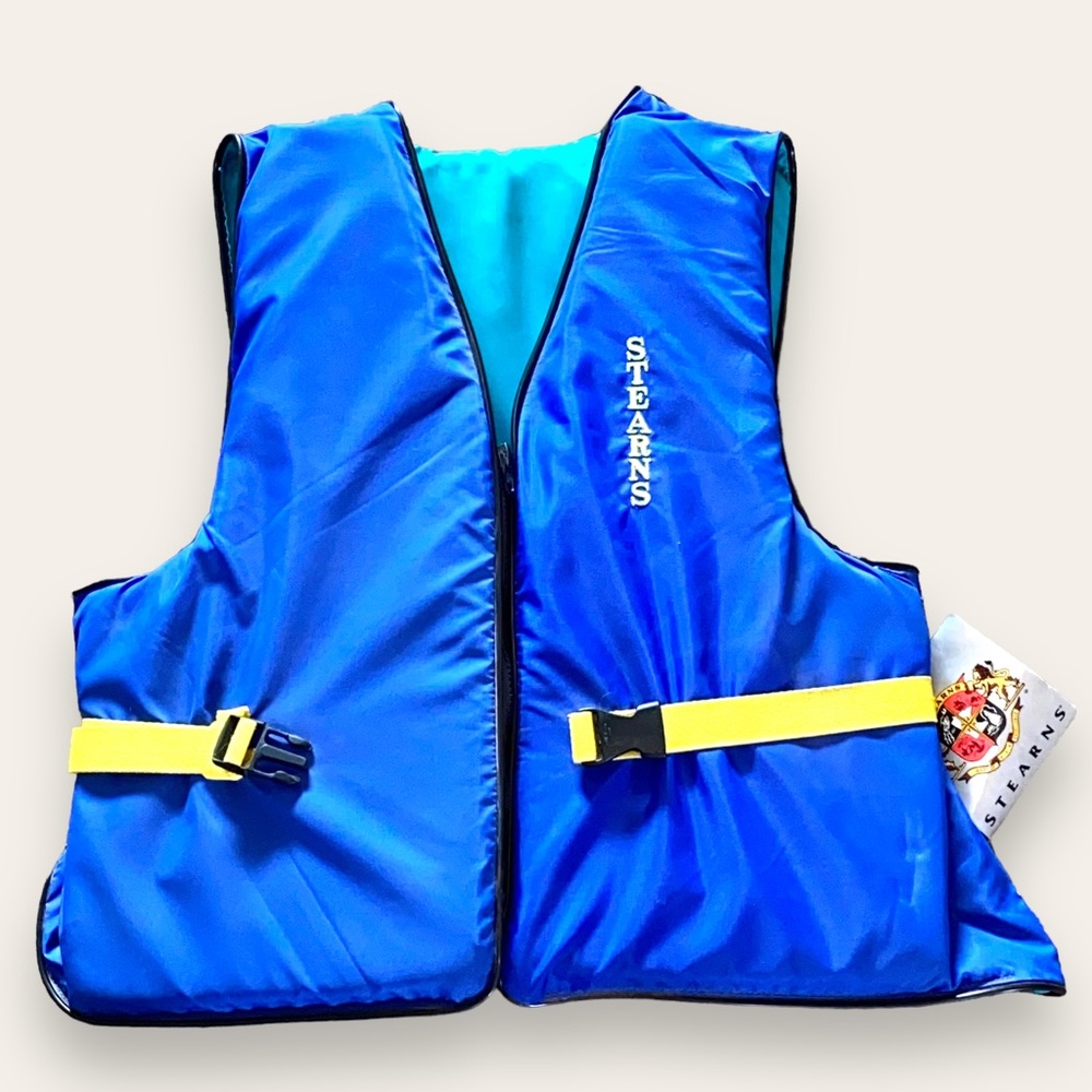 NWT Stearns Type III Zip Front Adjustable Life Jacket SZ Adult L - Blue